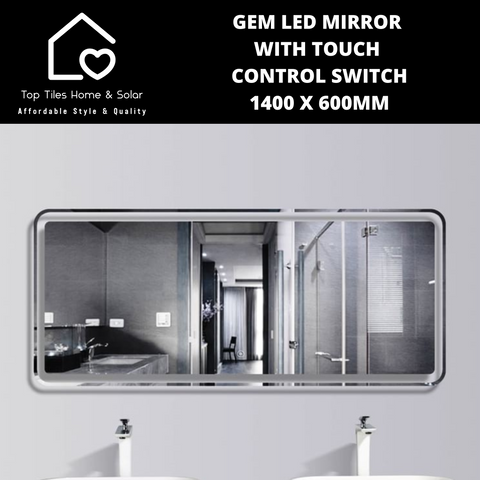 Gem LED Mirror With Touch Control Switch -  1400 x 600mm
