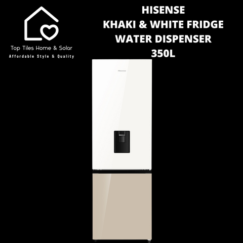 Hisense Khaki & White Combi Fridge - 350L Water Dispenser