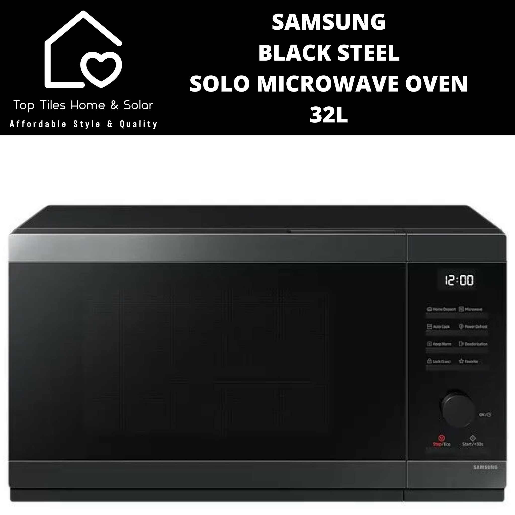 Samsung Black Steel Solo Microwave Oven - 32L