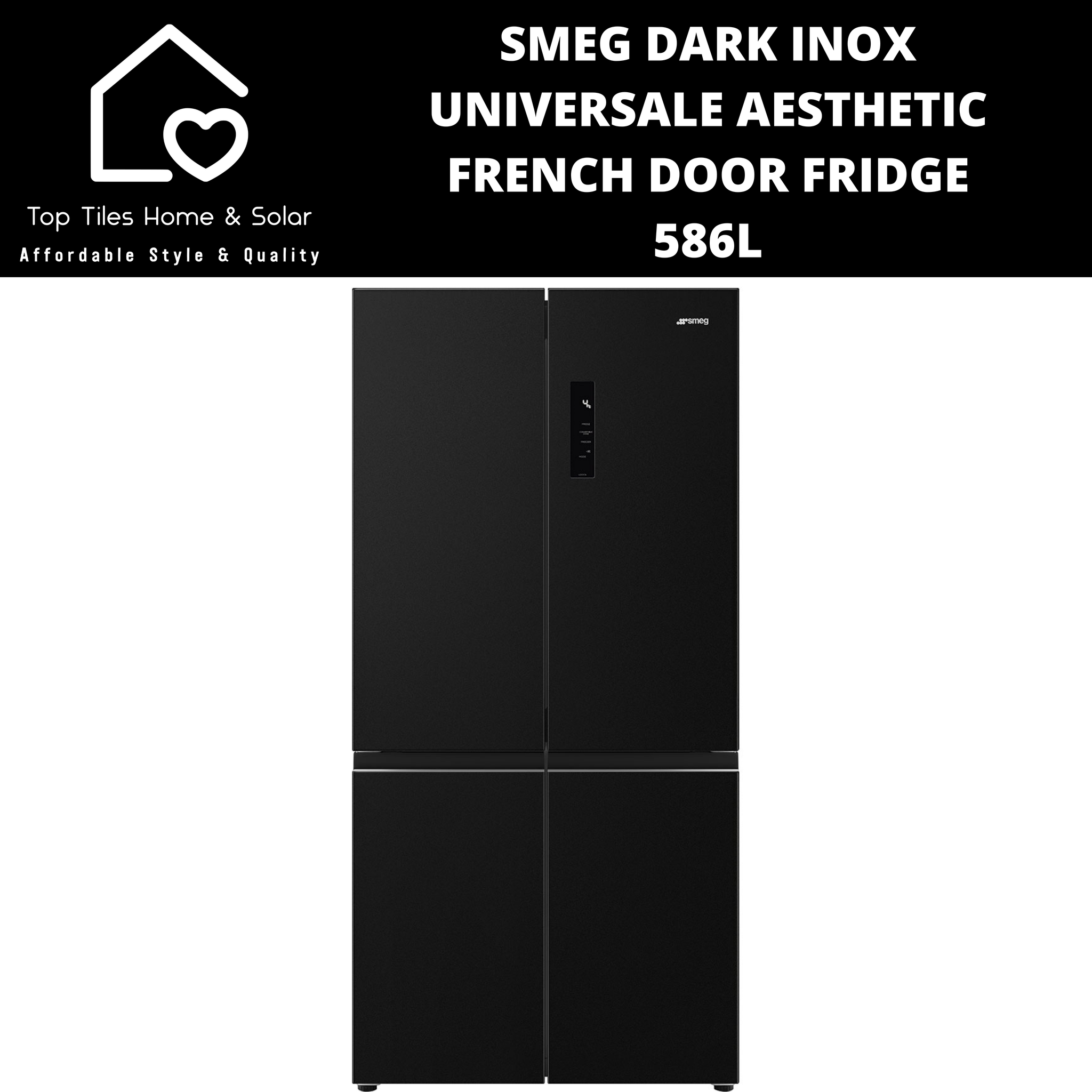Smeg Dark Inox Universale Aesthetic French Door Fridge - 586L
