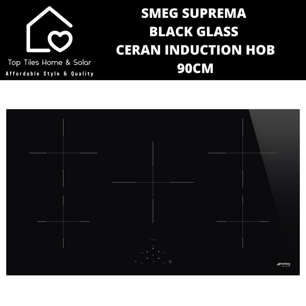 Smeg Suprema Black Glass Ceran Induction Hob - 90cm