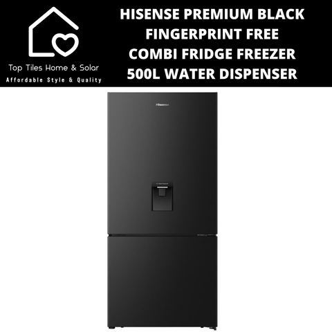 Hisense Premium Black FF Combi Fridge Bottom Freezer  - 500L Water Dispenser