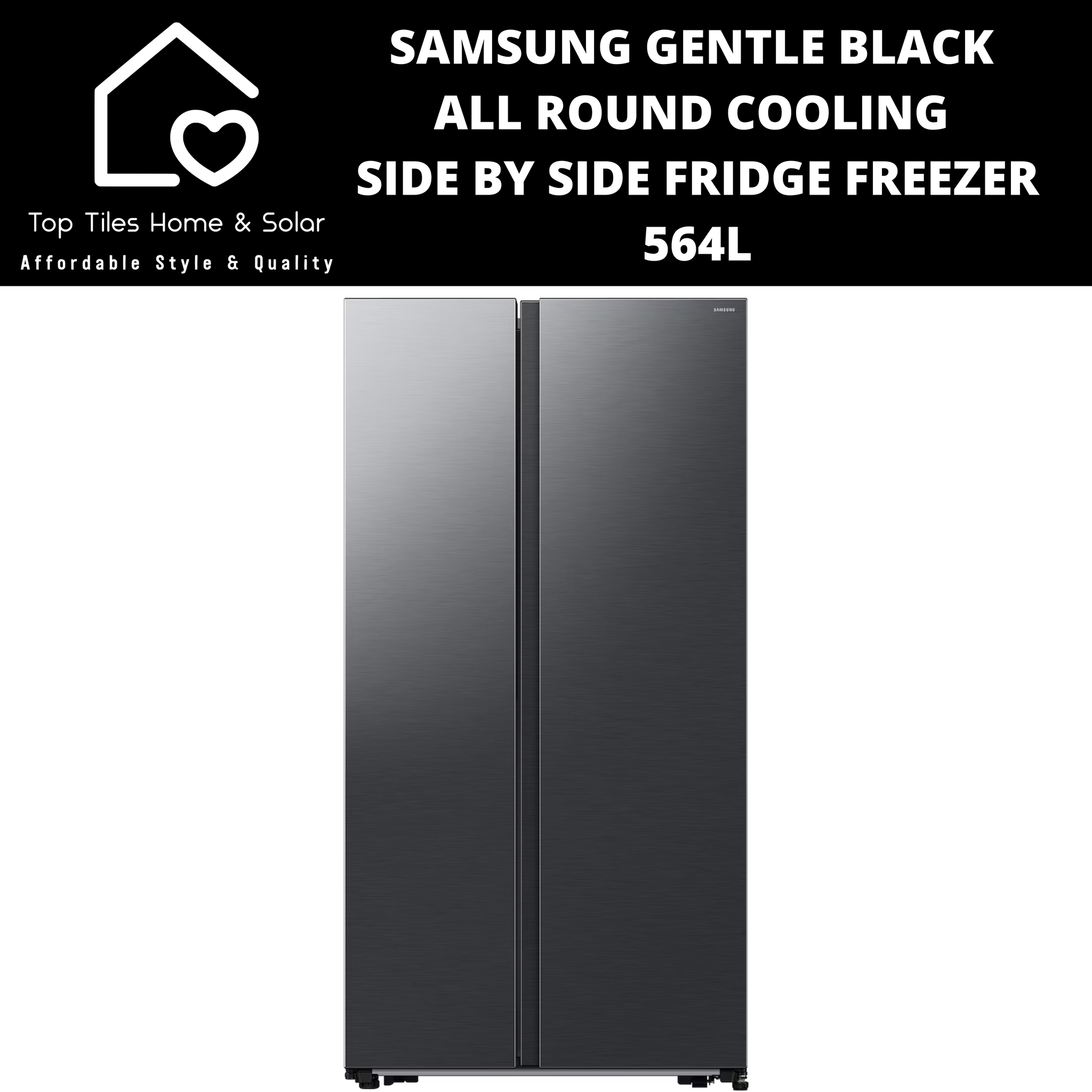 Samsung Gentle Black All Round Cooling Side by Side Fridge Freezer - 564L