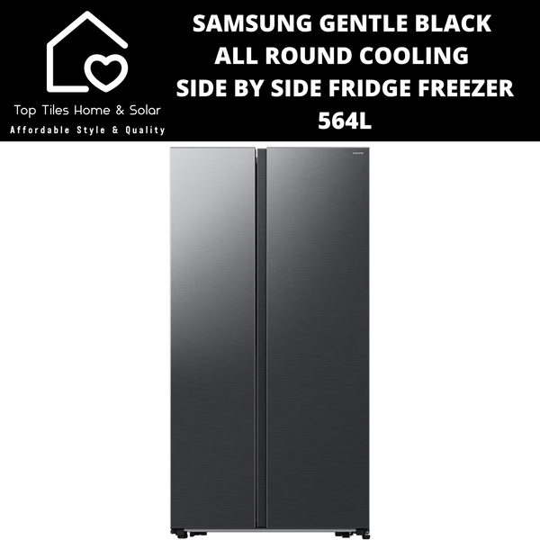 Samsung Gentle Black All Round Cooling Side by Side Fridge Freezer - 564L