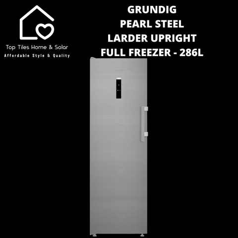 Grundig Pearl Steel Larder Upright Full Freezer - 286L