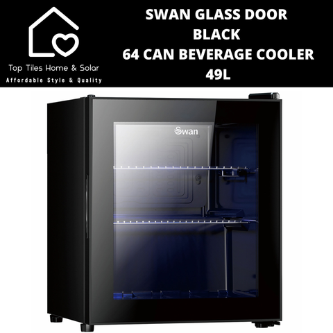 Swan Glass Door Black 64 Can Beverage Cooler - 49L
