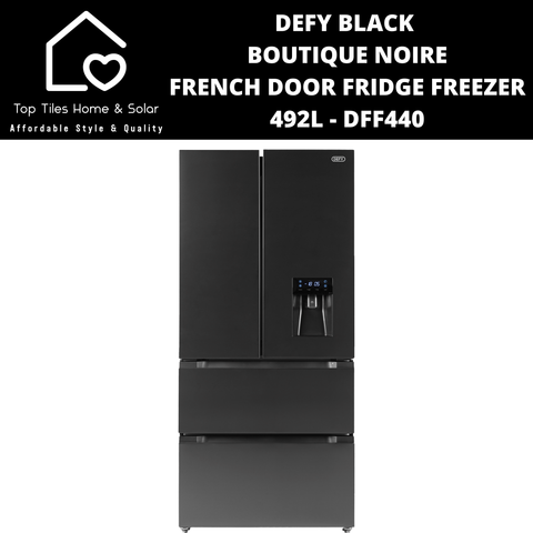 Defy Black Boutique Noire French Door Fridge - 492L DFF440