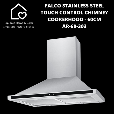 Falco Stainless Steel Touch Control Chimney Cookerhood - 60cm AR-60-303