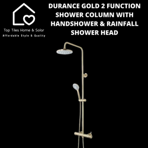 Durance Gold 2 Function Shower Column With Handshower & Rainfall Shower Head