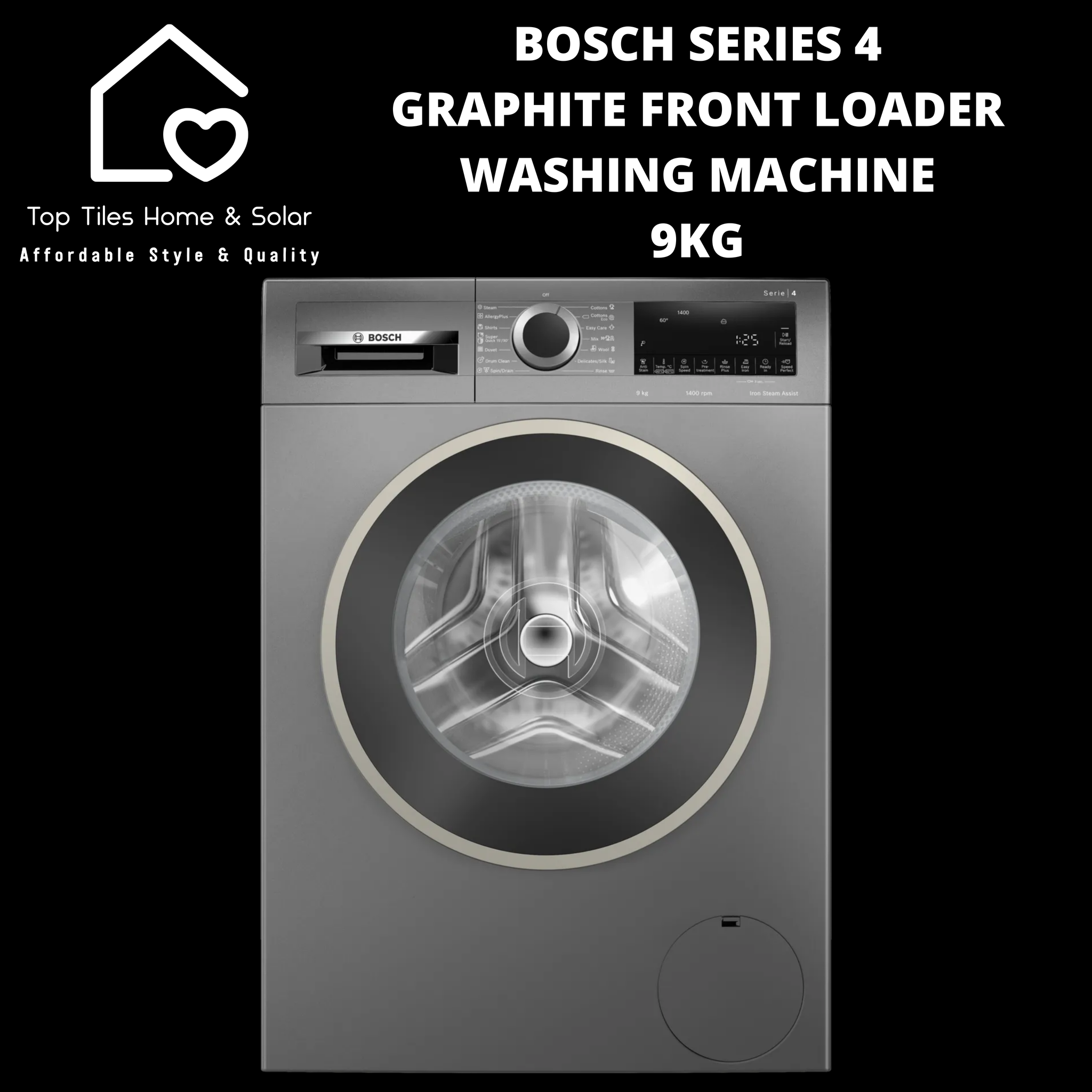 Bosch Series 4 - Graphite Front Loader Washing Machine - 9kg