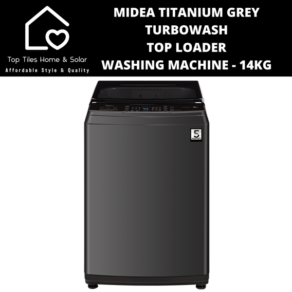 Midea Titanium Grey TurboWash Top Loader Washing Machine - 14kg