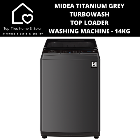 Midea Titanium Grey TurboWash Top Loader Washing Machine - 14kg