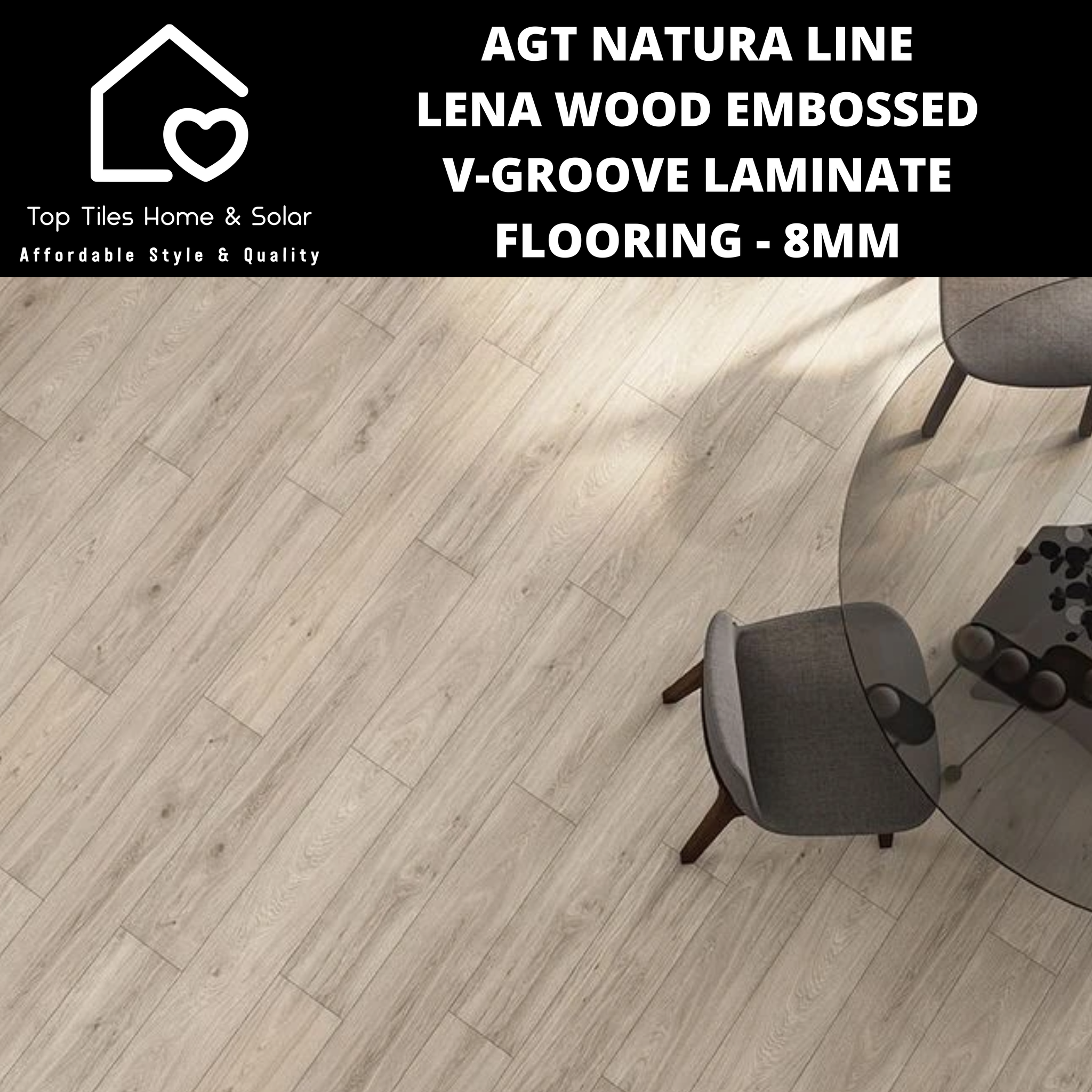 AGT Natura Line Lena Wood Embossed V-Groove Laminate Flooring - 8mm