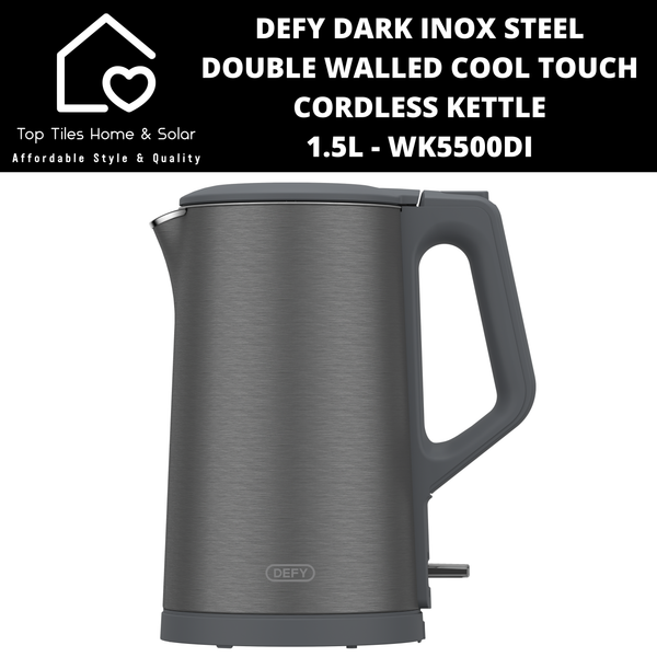 Defy Dark Inox Steel Double Walled Cool Touch Cordless Kettle - 1.5L WK5500DI