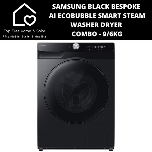 Samsung Black Bespoke AI EcoBubble Smart Steam Washer Dryer Combo - 9/6kg