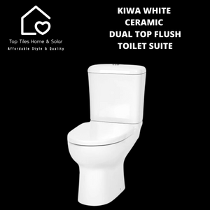Kiwa White Ceramic Dual Top Flush Toilet Suite