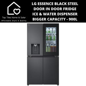 LG Essence Black Steel Door in Door Fridge with Ice & Water Dispenser - 900L