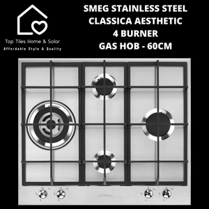 Smeg Stainless Steel Classica Aesthetic 4 Burner Gas Hob - 60cm