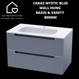 Caraz Mystic Blue Wall Hung Basin & 2 Drawer Vanity - 800mm