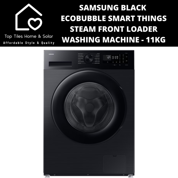 Samsung Black EcoBubble Steam Smart Things Front Loader Washing Machine - 11kg