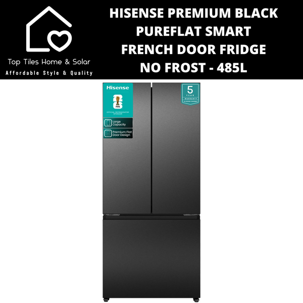 Hisense Premium Black PureFlat Smart No Frost French Door Fridge - 485L