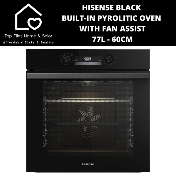 Hisense Black Built-in Pyrolitic Oven with Fan Assist 77L - 60cm