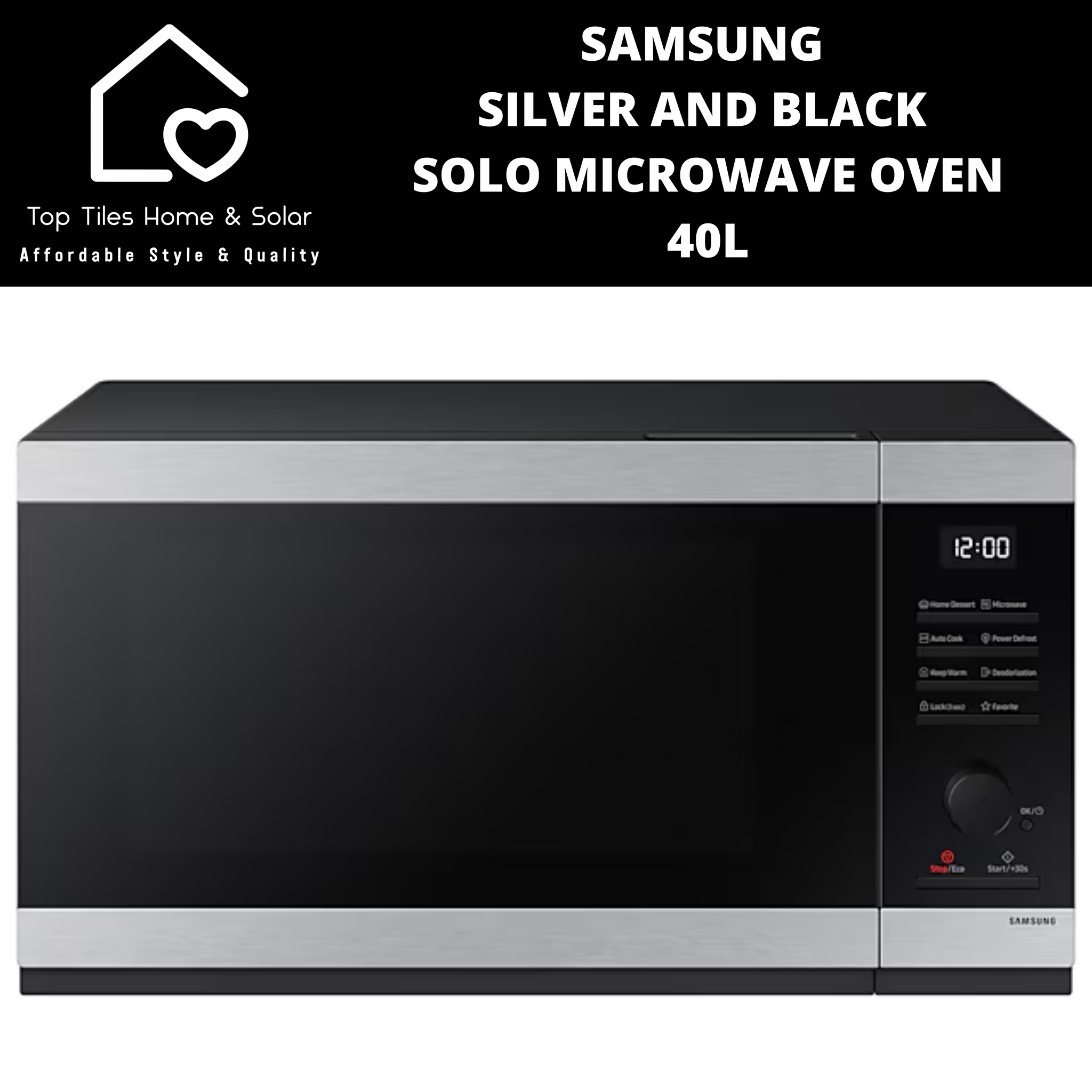 Samsung Silver and Black Solo Microwave Oven - 40L