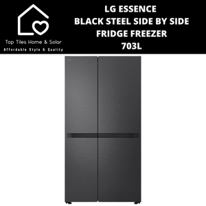 LG Essence Black Steel Side by Side Fridge Freezer - 703L