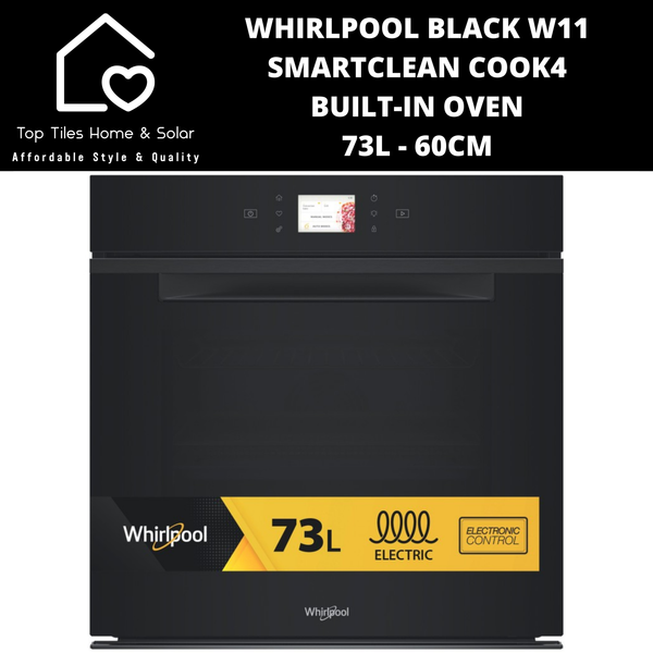 Whirlpool Black W11 SmartClean Cook4 Built-In Oven 73L - 60cm