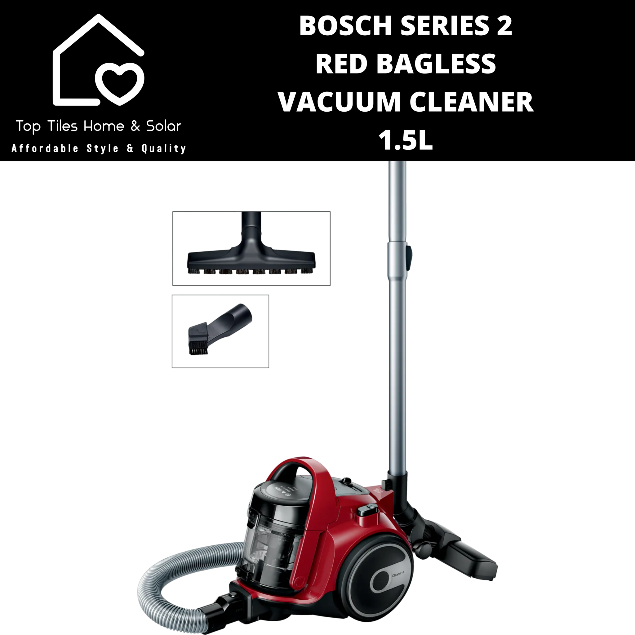 Bosch Series 2 - Red Bagless Vacuum Cleaner - 1.5L