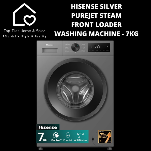 Hisense Silver PureJet Steam Front Loader Washing Machine - 7kg