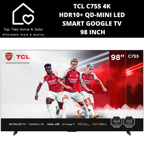 TCL C755 4K HDR10+ QD-Mini LED Smart Google TV - 98 Inch