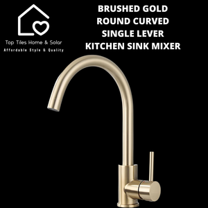 Brushed Gold Rounded Curves Single Lever Kitchen Sink Mixer