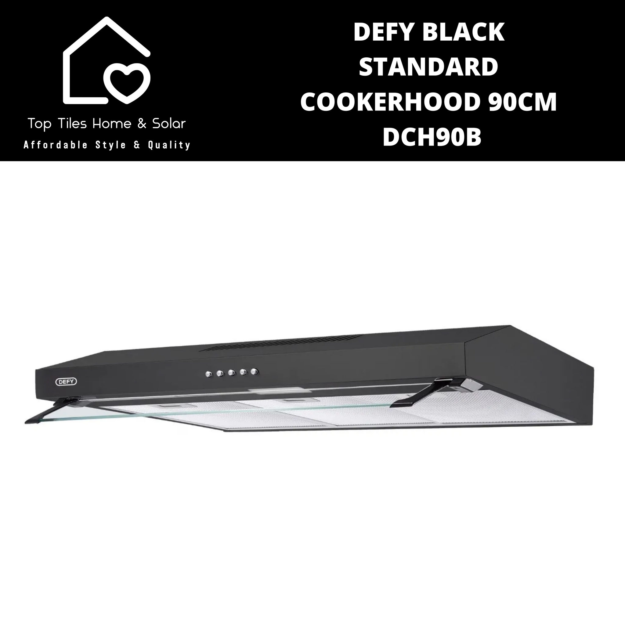 Defy Black Standard Cookerhood - 90cm DCH90B