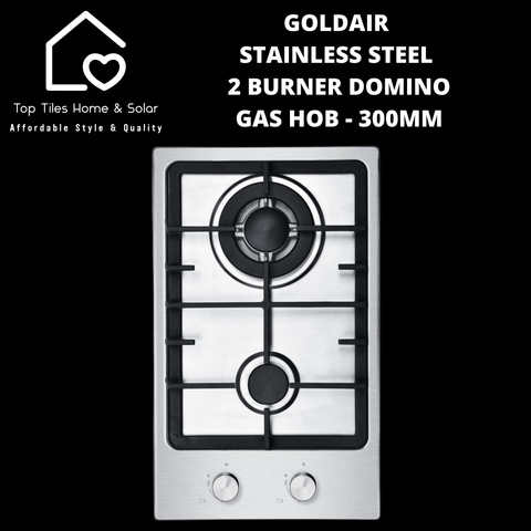 Goldair Stainless Steel 2 Burner Domino Gas Hob - 30cm