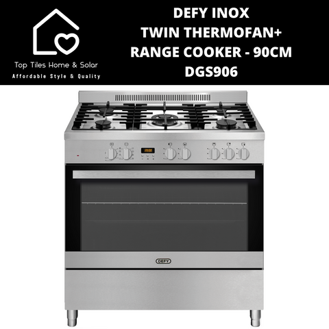 Defy Inox Twin Thermofan+ Gas Range Cooker - 90CM DGS906