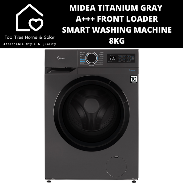 Midea Titanium Gray A+++ Front Loader Smart Washing Machine - 8kg