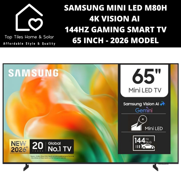 Samsung Mini LED M80H 4K Vision AI 144Hz Gaming Smart TV - 65 Inch 2026 MODEL