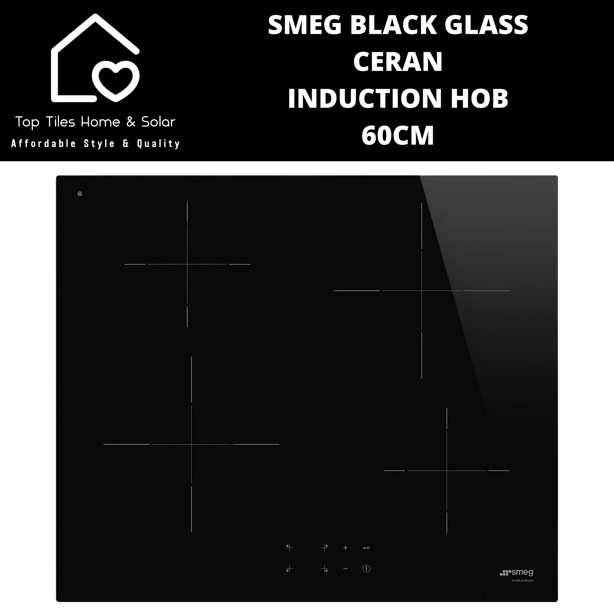 Smeg Black Glass Ceran Induction Hob - 60cm