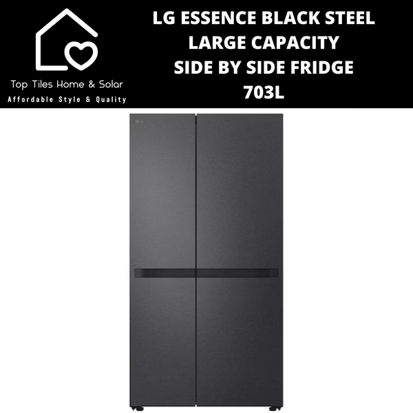 LG Essence Black Steel Large Capacity Side by Side Fridge - 703L