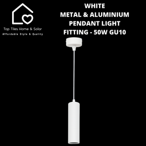White Metal & Aluminium Pendant Light Fitting - 50W GU10