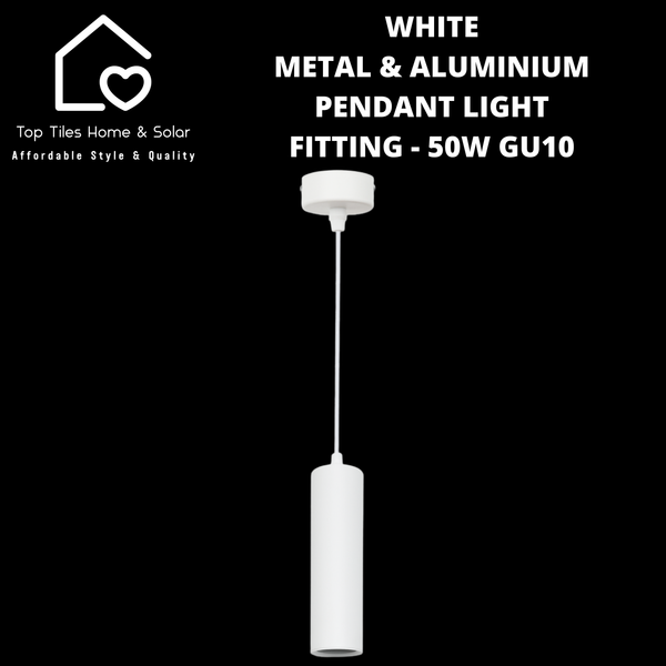 White Metal & Aluminium Pendant Light Fitting - 50W GU10