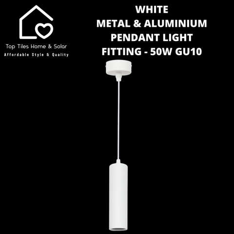 White Metal & Aluminium Pendant Light Fitting - 50W GU10