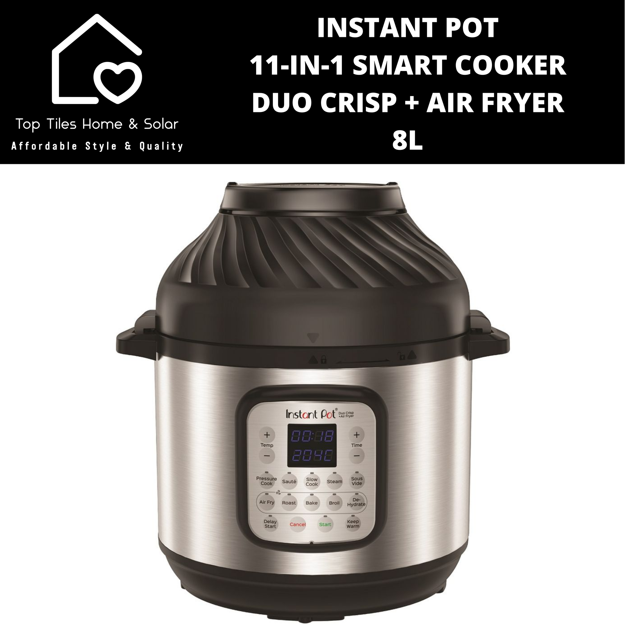 Instant Pot 11-in-1 Smart Cooker Duo Crisp + Air Fryer - 8L