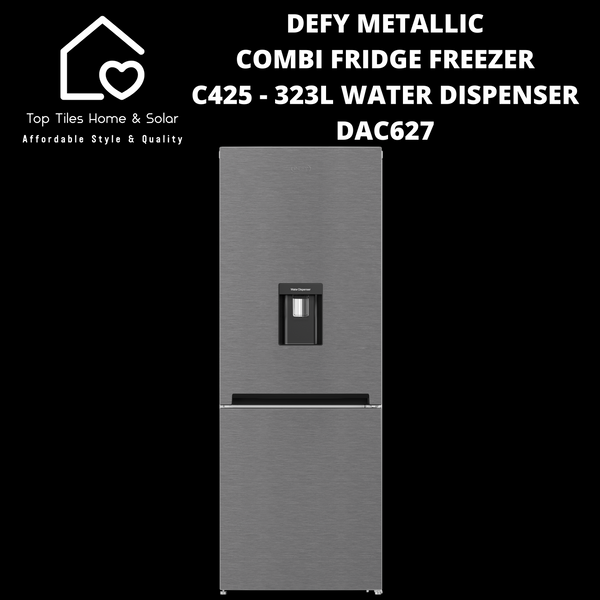 Defy Metallic Combi Fridge Freezer C425 - 323L Water Dispenser DAC627