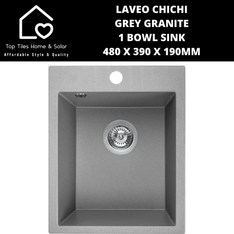 Laveo Chichi Grey Granite 1 Bowl Sink - 480 x 390 x 190mm