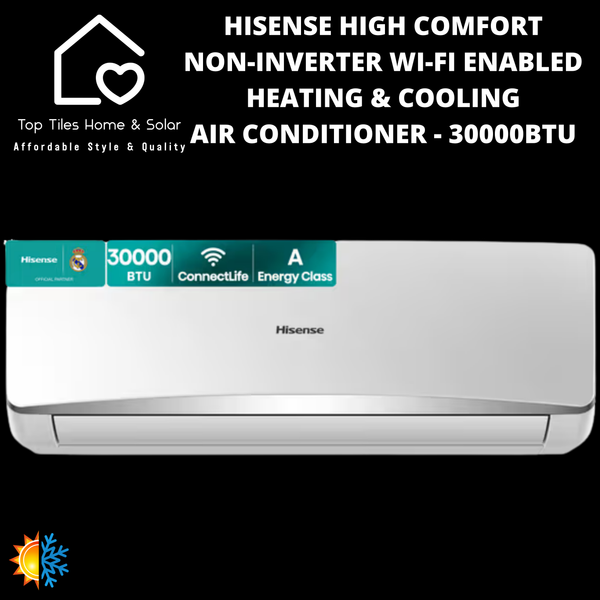 Hisense High Comfort Non-Inverter Wi-Fi Enabled Heating & Cooling Air Conditioner - 30000BTU