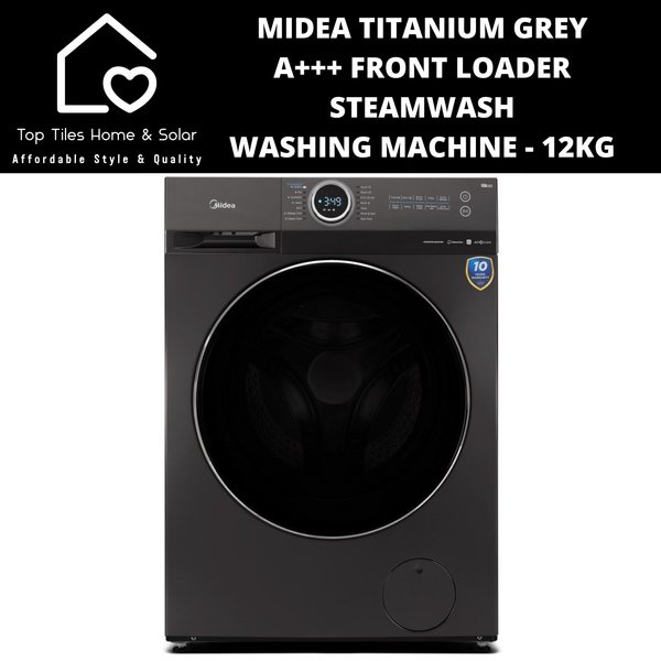 Midea Titanium Grey A+++ Front Loader SteamWash Washing Machine - 12kg