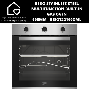 Beko Stainless Steel Multifunction Built-in Gas Oven - 600mm BBIGT22100XML