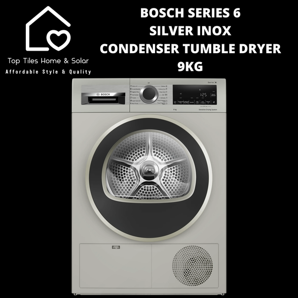 Bosch Series 6 - Silver Inox Condenser Tumble Dryer - 9kg